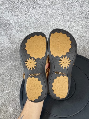 Vionic Sandal Womens Size 9 W Amber Strappy Brown Leather - Picture 10 of 12