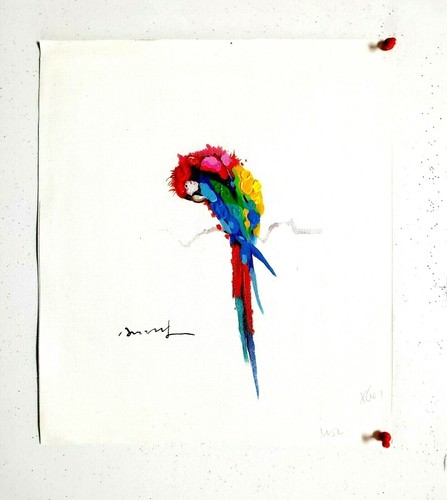 Parrot- #1, 8x10 Hand painted on Giclee Canvas, Canvas-only - Picture 2 of 5