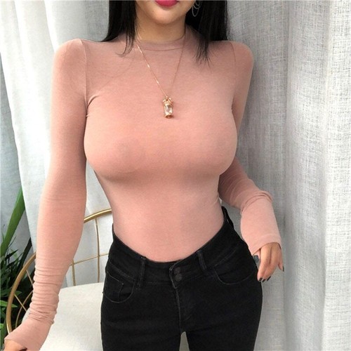 Sexy camiseta delgada de verano para mujer ropa ajustada informal manga larga - Imagen 15 de 29