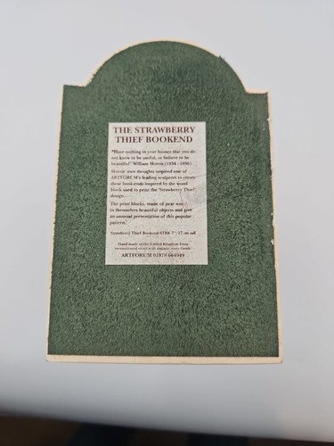 Hand Made In The UK Artforum The Strawberry Thief Stone Bookend - Picture 7 of 7