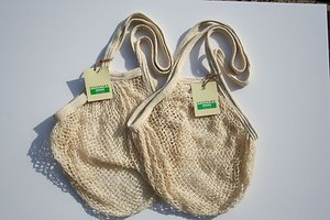 Details About 2 Boulevard String Net Ping Bags Recycled Unbleached Cotton Long Handles