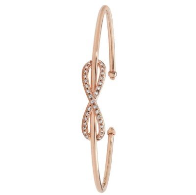 9ct rose gold CZ bangle 9ct rose gold CZ bangle