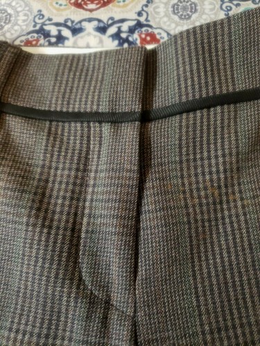 LOUIS VUITTON 100% Authentic Wool Brown Plaid Wide Leg Trousers Size 42(32"x24") - Picture 4 of 12