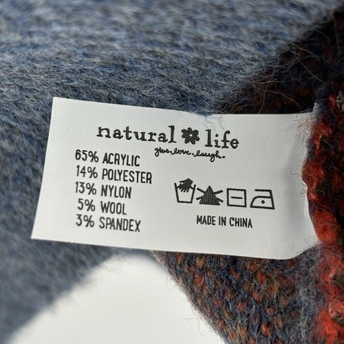 Natural Life Rosie Jacquard Pullover Sweater Women Red Roses Blue Medium NWT - Picture 7 of 11