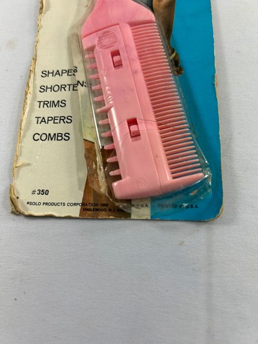 Vintage Solo Hair Shaper N Comb Trimmer Taper Comb Pink NO Blades Open Package - Picture 4 of 5