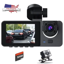 Modern 4K Dash Cam Front and Rear Inside Dual Dash Camera GPS With 32GB SD Card