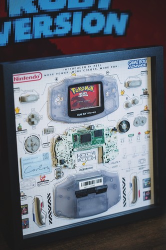 Teardown Art,Framed Gameboy Advance Disassembled,Wall Decor,Gift for Him. - Picture 4 of 19