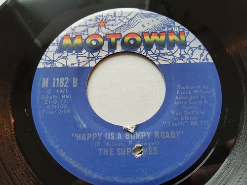 THE SUPREMES - Nathan Jones / Happy (Is A Bumpy Road) NM- 1971 MOTOWN SOUL - Imagen 2 de 2
