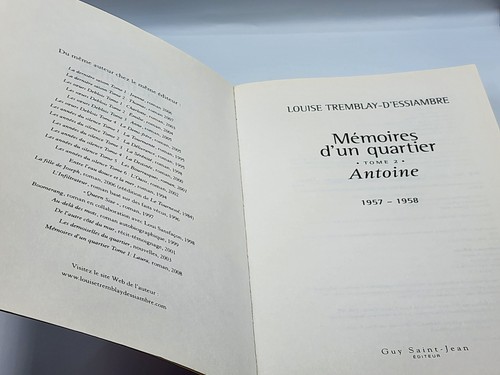 Louise Tremblay Dessiambre Memoires D'un Quartier Antoine Tome 2 Paperback Book - Foto 7 di 7