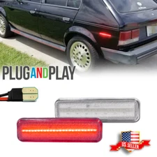 2x Clear Lens Red LED Rear Side Marker Signal Lights For Dodge Plymouth 03587440