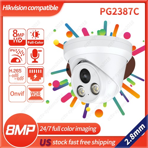 ColorVu Hikvision Compatible 8MP 5MP IP Camera POE H265 WDR Full Color 2.8mm OEM - Picture 25 of 25