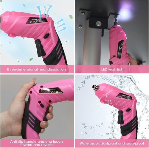 Cordless Electric Screwdriver Set, 3.6V Rechargeable, Dual Handle with LED - Picture 6 of 9