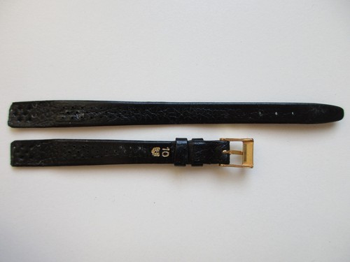 Hirsch tropical perforated black 10 MM open end leather watch band strap G - Picture 5 of 5