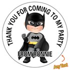 Personalised BATMAN inspired Stickers Birthday Super hero Badge Party Bag  n64