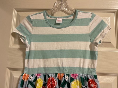 Hanna Andersson Mixie Dress with Fruit Slices EUC Pockets Size 140 10 - Picture 2 of 3