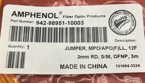 AMPHENOL 942-98273-10003 FIBER OPTIC CABLE ASSEMBLY - Afbeelding 2 van 2
