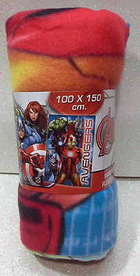 MARVEL PLAID IN FLEECE AVENGERS MANTA POLAR DECKE AMERICA THOR HULK IRON MAN