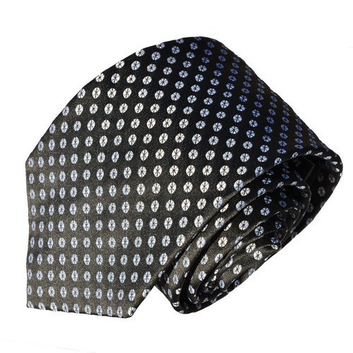 Men's dark navy paisley patterned  neck tie - Picture 8 of 12