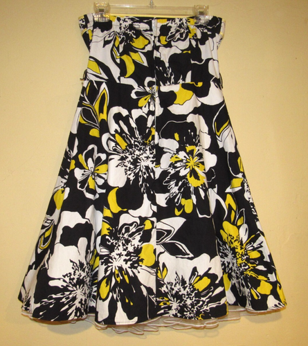 SNAP Black & Yellow Strapless Swing Dress Junior Size 9 - Picture 2 of 13