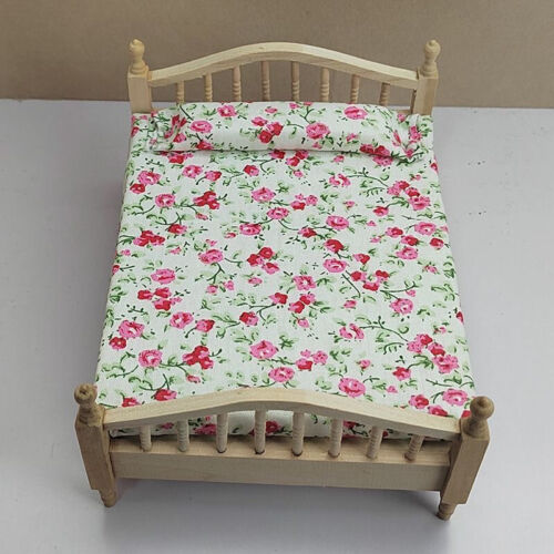 1/12 Scale Miniature Handmade Wooden Bed Dollhouse Bedroom Furniture Accessorie - Picture 4 of 5