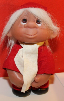 VINTAGE CHRISTMAS TROLL DOLL #243 10'' 1982 DAM JOINTED DENMARK D.A.M. RED OUTFIT