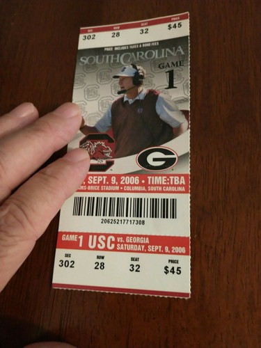 Georgia Bulldogs vs SC Gamecocks 2006 Football Game Ticket Stub G20 - Bild 3 von 3