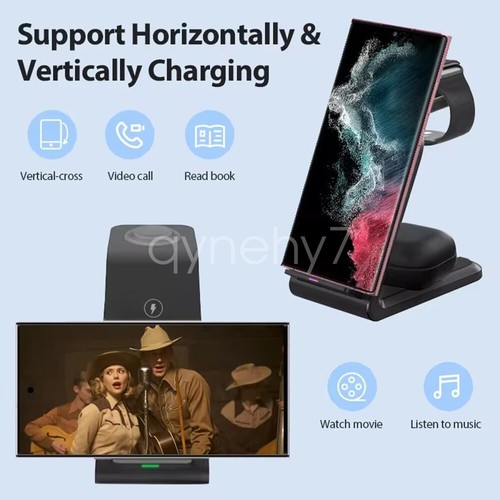 3 in 1 30W Fast Wireless Charger Stand Dock For Samsung Galaxy Watch Buds Phone - Photo 8 sur 27