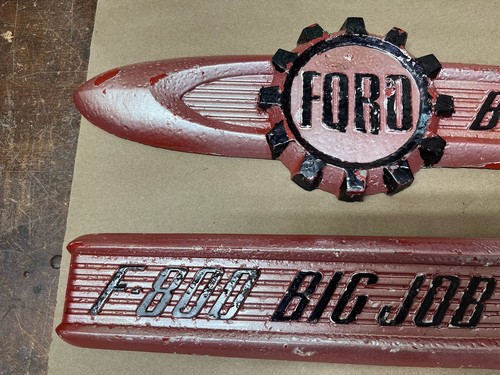 1955 1956 Ford Truck Big Job F-800 Hood Emblems 16703-A 16702-A Set 55 56 - Picture 2 of 6