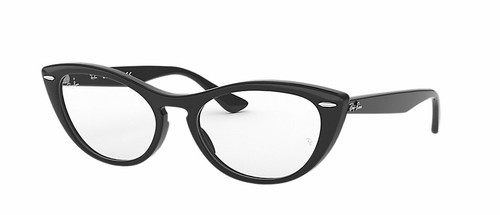 Ray Ban 4314 v montatura da vista gatta nero argento metall stretto ovale  donna | eBay