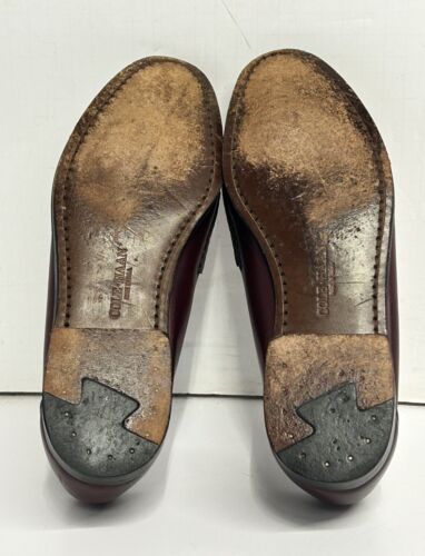 Mocassini vintage Cole Haan USA da uomo in pelle rossa bordeaux taglia 7,5 D - Foto 14 di 20