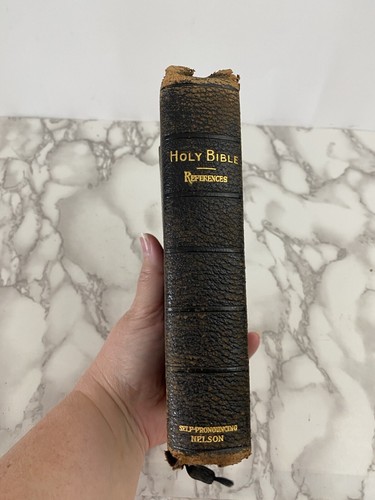Antique Holy Bible Self Prounouncing KJV (1901) Thomas Nelson and Sons New York - Imagen 2 de 19