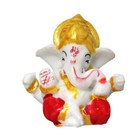 Mini Ganesha Idol 2" Red Car Dashboard Decor Ganpati Statue for Gift/Home