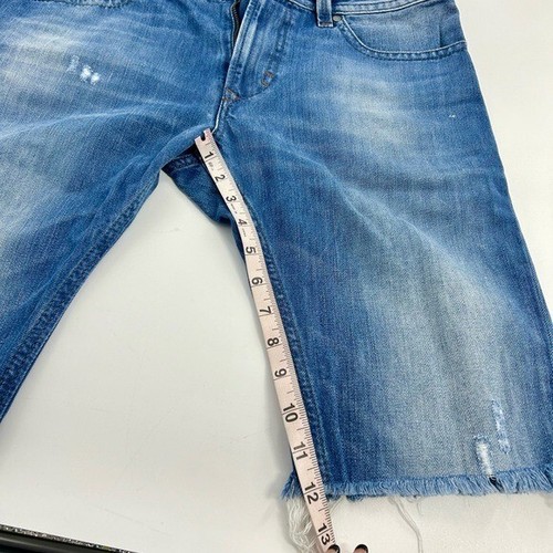 Diesel Herren Thavar Slim Skinny klassische Waschung blau Jeans abgeschnitten Shorts Jorts 31 - Bild 3 von 12