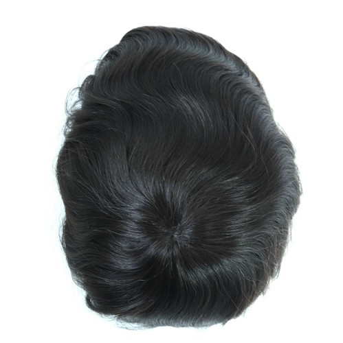 Mens Toupee Human Hair Replacement System Lace Front Silk Top Remy Hairpiece - Picture 10 of 68