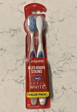 Colgate 360 Optic White Whitening Toothbrush. Helps Remove Stains. Soft. 2 Count