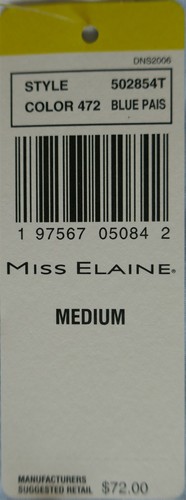 NWT Miss Elaine SS Blue Paisley Long Cottonessa Gown Sz M L 60% Cotton Pockets! - Picture 6 of 9