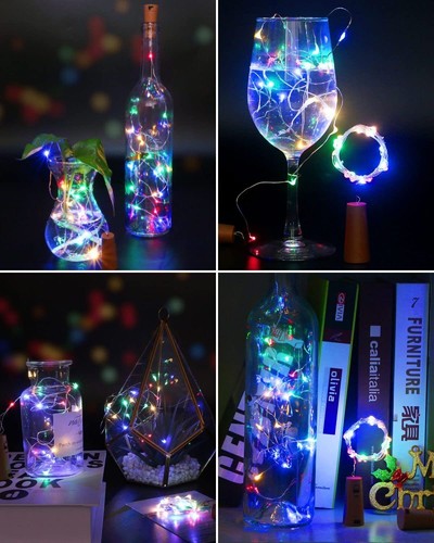 12x 20 LED Weinflasche Kork Flaschenlicht Lichterkette Beleuchtung Batterie Deko - Bild 11 von 19