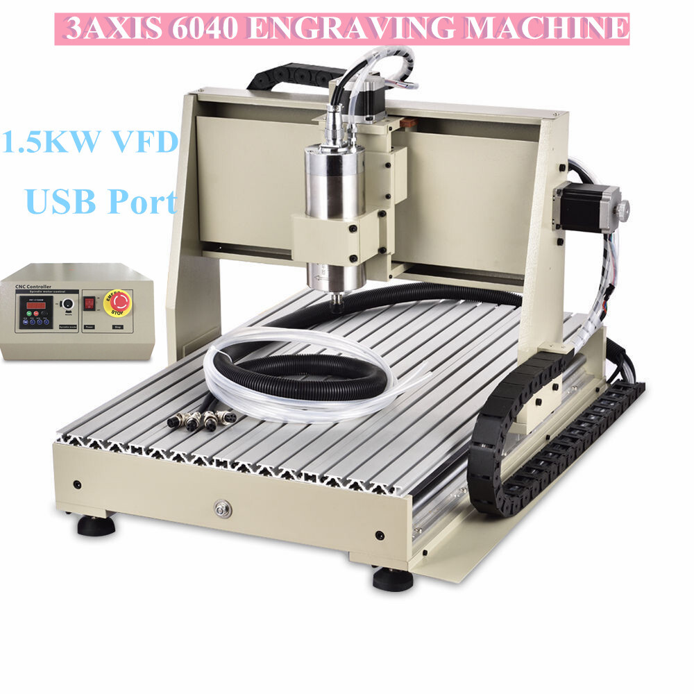 3-AXIS CNC 6040 Router 3D Engraver 1.5KW Milling Engraving Cutter ...