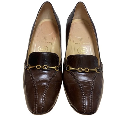 Bruno Magli Womens Brown Horse Bit Leather Pump Shoes Size 9.5 EU 40 Italy - Picture 9 of 12