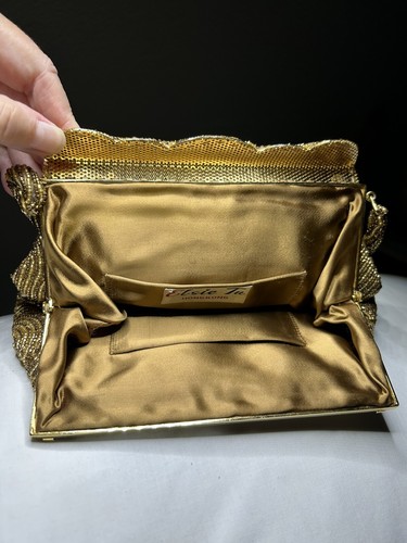 Vintage Elsie Tu Gold Samen Perlen Handtasche ~ Hongkong ~ SCHÖN (G3) - Bild 7 von 10