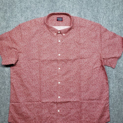 UNTUCKit Argadens Shirt Mens 3XL Red Short Sleeve Button Up Cotton Linen New - Picture 2 of 9