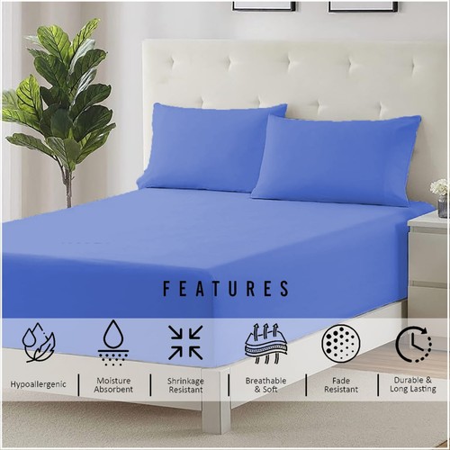 Extra Deep Fitted Sheet 30cm/30 cm Bed Sheet Single Double Super King All Sizes - Picture 63 of 120