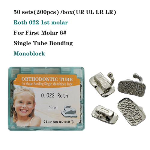 200pcs Dental Orthodontic Buccal Tubes 1st 2nd Molar MBT Roth 022 Bondable Mesh - Picture 9 of 129