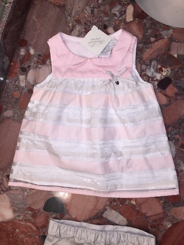 Vestito corto vestito rosa cimeli Polly Flinders nuovo con etichette set 2 pezzi bambina bambina - Foto 5 di 7