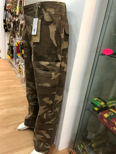 ARMY STYLE CAMOUFLAGE CARGO TROUSERS RASTA ROOTS CULTURE V.G QUALITY - Picture 7 of 9