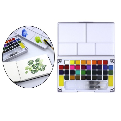 Watercolor Paint Set 36 Colors Pigment Travel Kit for Kid Beginners Painting