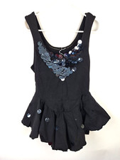 Lyrical Contemporary Jazz Ballet Dance Leotard Costume Girl's black Sequins