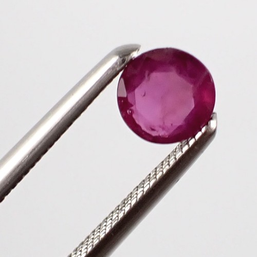 Natural Round 4.1mm Purplish Red Color Ruby Loose Gemstone, 0.27 carat, L08 - Picture 6 of 8