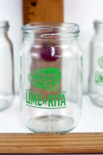 Lot of 6 Bud Light Lime-A-Rita 3" Mini Mason Jars (Round Jars, No Handles) - Picture 4 of 7