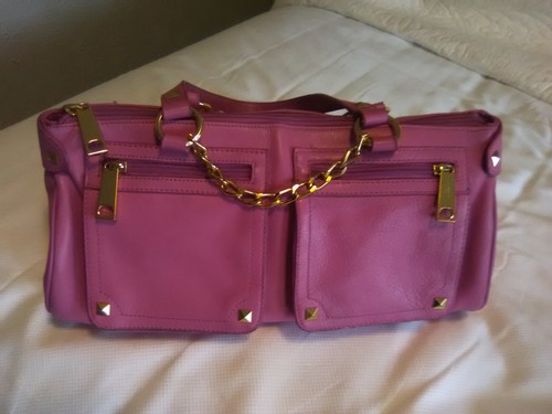 Paradox Soft Supple Leather Mauve Pink Handbag .GORGEOUS GOLD CHAIN ACCENTS!!! - Picture 2 of 5